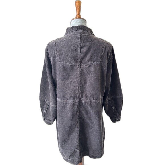 Wrap London Women's Size 10 Charcoal Gray High Neck Corduroy Dress - Picture 6 of 8